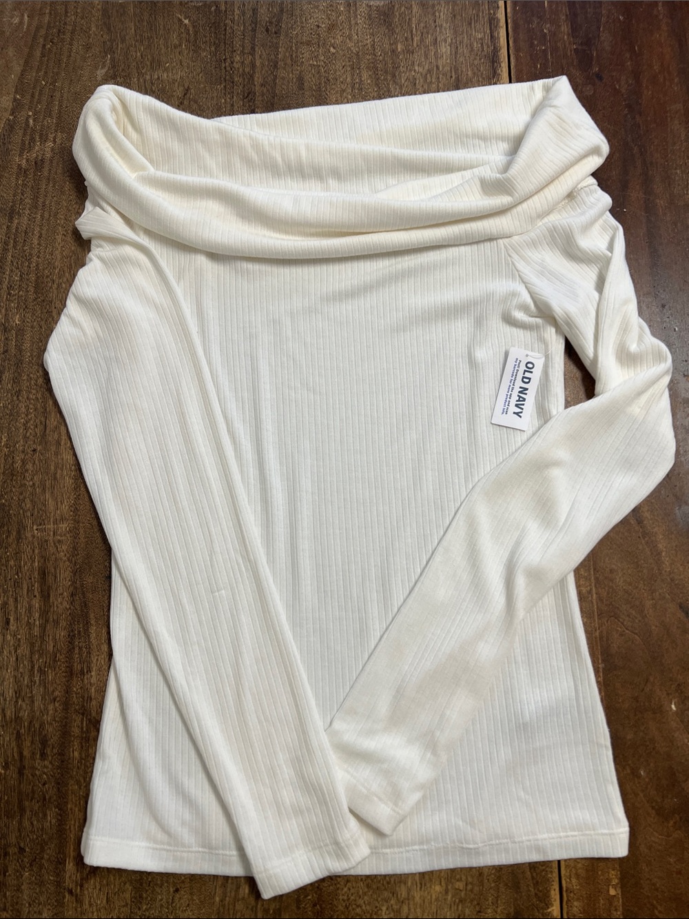 Old Navy Off-Shoulder Ribbed Long Sleeve Top - White
